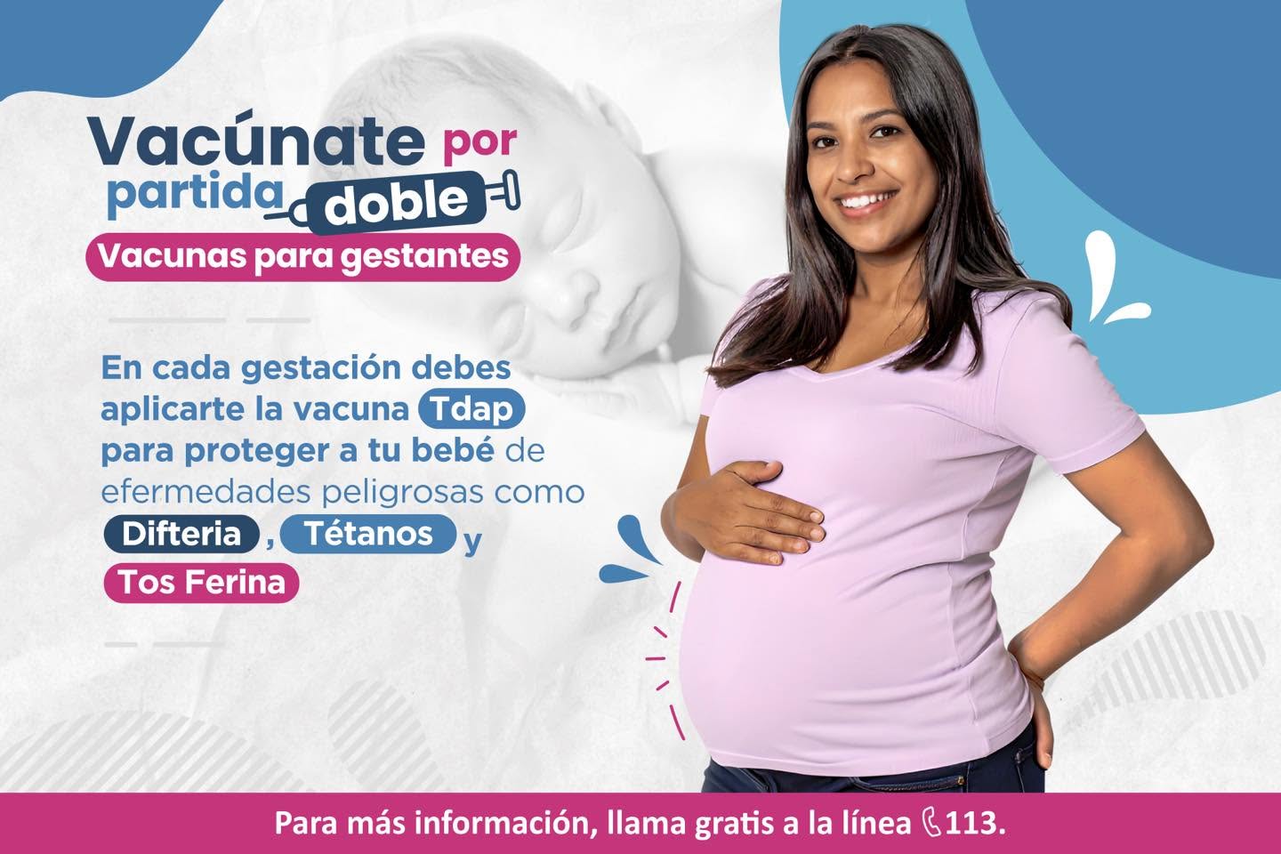 Vacúnate por partida doble.  Vacuna para gestantes